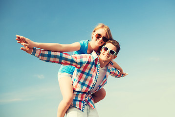 Image showing smiling couple having fun outdoors