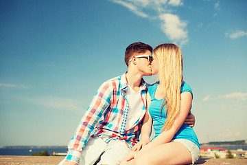 Image showing smiling couple outdoors