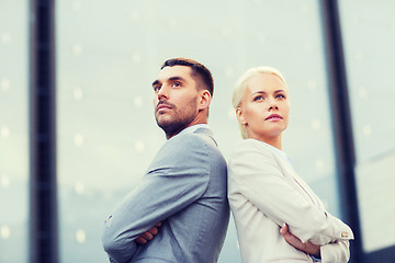 Image showing businessman and businesswoman outdoors