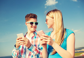 Image showing smiling couple having fun outdoors