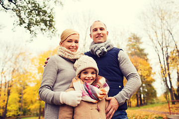 Image showing happy family in autumn park