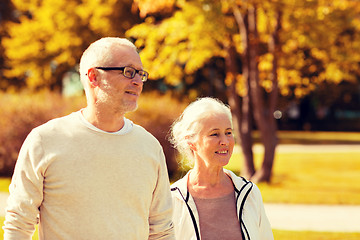 Image showing senior couple in city park