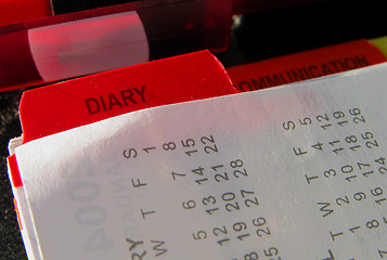 Image showing Close up of a diary page