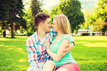 Image showing smiling couple in park