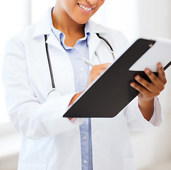 Image showing african female doctor in hospital