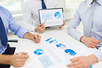 Image showing close up of businessman hands with clipboard