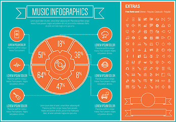 Image showing Music Line Design Infographic Template