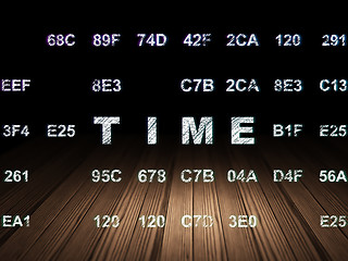 Image showing Time concept: Time in grunge dark room