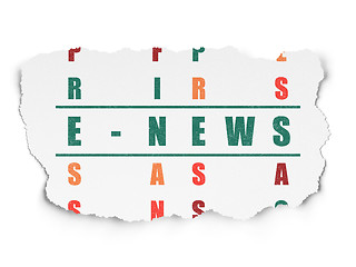 Image showing News concept: word E-news in solving Crossword Puzzle