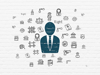 Image showing Law concept: Business Man on wall background