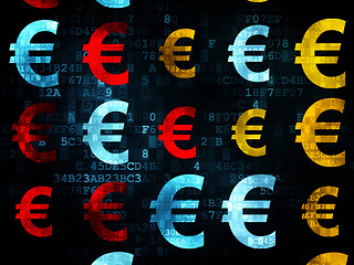 Image showing Banking concept: Euro icons on Digital background