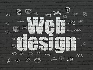 Image showing Web development concept: Web Design on wall background