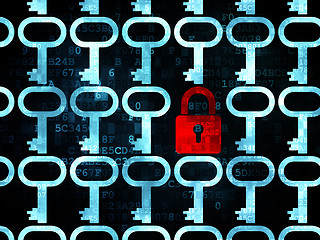 Image showing Privacy concept: closed padlock icon on Digital background