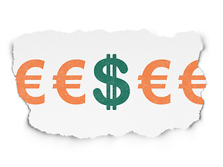 Image showing Money concept: dollar icon on Torn Paper background