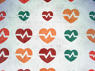 Image showing Health concept: Heart icons on Digital Paper background