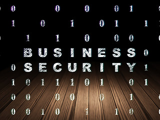 Image showing Protection concept: Business Security in grunge dark room