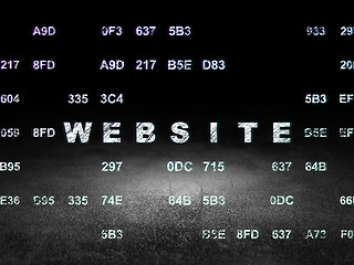 Image showing Web design concept: Website in grunge dark room