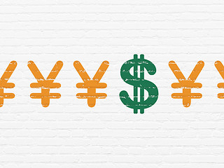 Image showing Money concept: dollar icon on wall background