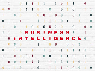 Image showing Finance concept: Business Intelligence on wall background