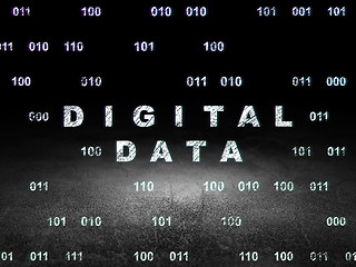 Image showing Information concept: Digital Data in grunge dark room