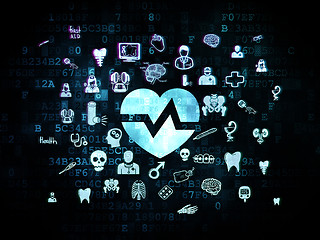 Image showing Healthcare concept: Heart on Digital background