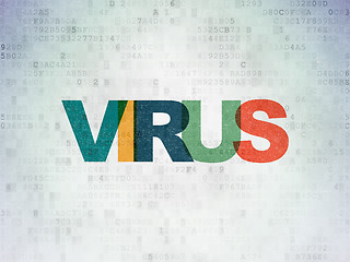 Image showing Protection concept: Virus on Digital Paper background