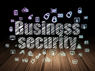 Image showing Protection concept: Business Security in grunge dark room