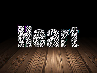 Image showing Healthcare concept: Heart in grunge dark room