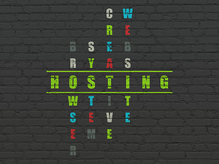 Image showing Web development concept: word Hosting in solving Crossword Puzzle