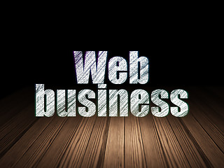 Image showing Web design concept: Web Business in grunge dark room