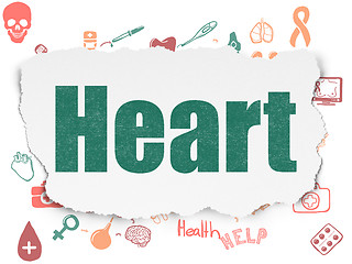 Image showing Healthcare concept: Heart on Torn Paper background