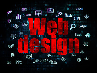 Image showing Web design concept: Web Design on Digital background