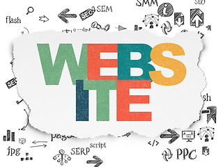 Image showing Web design concept: Website on Torn Paper background