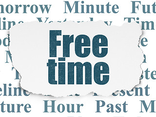 Image showing Timeline concept: Free Time on Torn Paper background