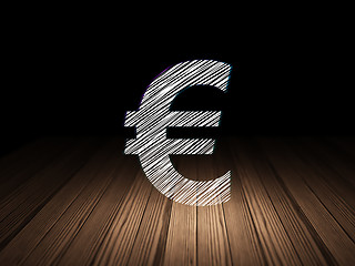 Image showing Banking concept: Euro in grunge dark room