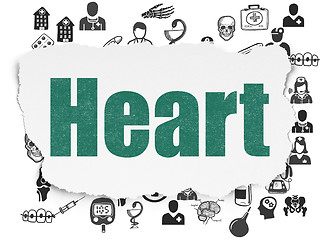 Image showing Healthcare concept: Heart on Torn Paper background