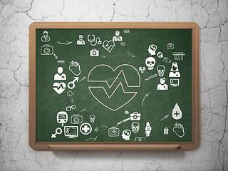 Image showing Medicine concept: Heart on School Board background