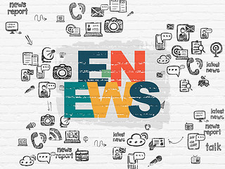 Image showing News concept: E-news on wall background