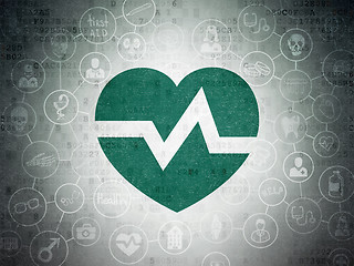 Image showing Health concept: Heart on Digital Paper background