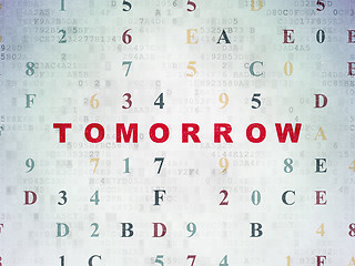 Image showing Timeline concept: Tomorrow on Digital Paper background