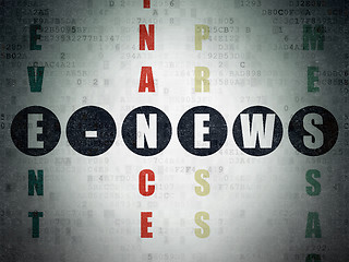 Image showing News concept: word E-news in solving Crossword Puzzle