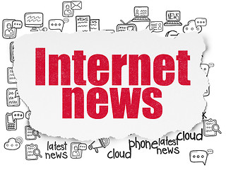 Image showing News concept: Internet News on Torn Paper background