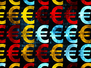 Image showing Banking concept: Euro icons on Digital background