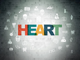 Image showing Healthcare concept: Heart on Digital Paper background