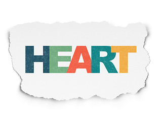 Image showing Healthcare concept: Heart on Torn Paper background