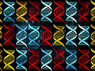 Image showing Medicine concept: DNA icons on Digital background