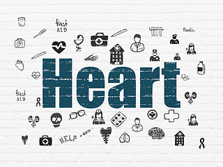 Image showing Health concept: Heart on wall background
