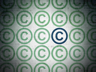 Image showing Law concept: copyright icon on Digital Paper background