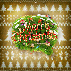 Image showing Knitted Christmas background. EPS 10