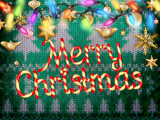 Image showing Knitted Christmas background. EPS 10